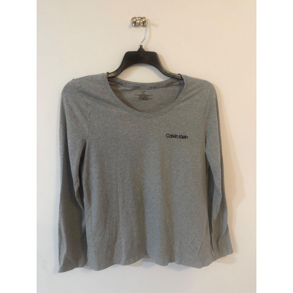 Calvin Klein Womens XL Gray Long Sleeve Sleepwear Lounge Top